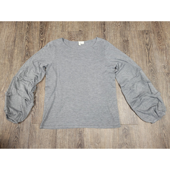 Moth Anthropologie Thin Solid Gray Round Neck Pullover Sweater Small - Picture 1 of 5